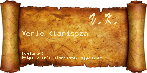 Verle Klarissza névjegykártya